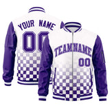 Custom Full-Zip Color Block Varsity Baseball Jacket Stitched Letters Logo