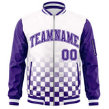 Custom Full-Zip Color Block Varsity Baseball Jacket Stitched Letters Logo