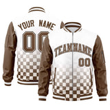 Custom Full-Zip Color Block Varsity Baseball Jacket Stitched Letters Logo