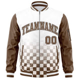 Custom Full-Zip Color Block Varsity Baseball Jacket Stitched Letters Logo
