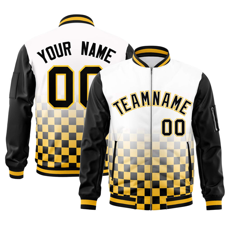 Custom Full-Zip Color Block Blend Letterman Jackets Stitched Letters Logo