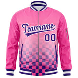 Custom Full-Zip Color Block Baseball Jackets Stitched Letters Logo Big Size