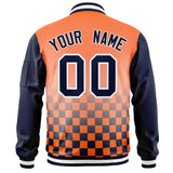 Custom Full-Zip Color Block Baseball Jackets Stitched Letters Logo Big Size