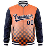 Custom Full-Zip Color Block Baseball Jackets Stitched Letters Logo Big Size