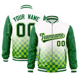 Custom Full-Zip Color Block Baseball Jackets Stitched Letters Logo Big Size