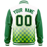 Custom Full-Zip Color Block Baseball Jackets Stitched Letters Logo Big Size