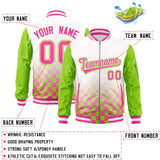 Custom Full-Zip Color Block Baseball Jackets Stitched Letters Logo Big Size