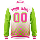 Custom Full-Zip Color Block Baseball Jackets Stitched Letters Logo Big Size