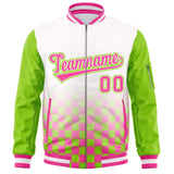 Custom Full-Zip Color Block Baseball Jackets Stitched Letters Logo Big Size