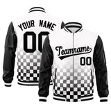 Custom Full-Zip Color Block Baseball Jackets Stitched Letters Logo Big Size