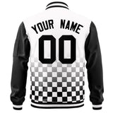Custom Full-Zip Color Block Baseball Jackets Stitched Letters Logo Big Size