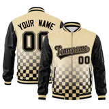 Custom Full-Zip Color Block Baseball Jackets Stitched Letters Logo Big Size