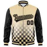 Custom Full-Zip Color Block Baseball Jackets Stitched Letters Logo Big Size