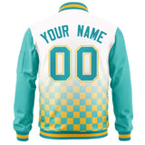 Custom Full-Zip Color Block Baseball Jackets Stitched Letters Logo Big Size