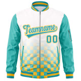 Custom Full-Zip Color Block Baseball Jackets Stitched Letters Logo Big Size