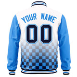 Custom Full-Zip Color Block Lightweight College Jacket Stitched Text Logo
