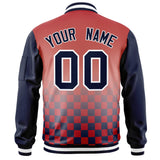 Custom Full-Zip Color Block Lightweight College Jacket Stitched Text Logo