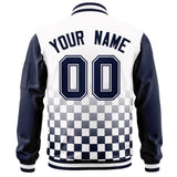 Custom Full-Zip Color Block Streetwear College Jacket Stitched Letters Logo Big Size