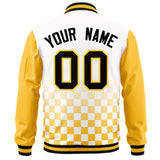 Custom Full-Zip Color Block Letterman Bomber Jacket Stitched Logo for Adult/Youth
