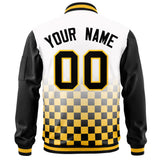 Custom Full-Zip Color Block College Jacket Stitched Letters Logo