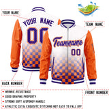 Custom Full-Zip Color Block College Jacket Stitched Letters Logo