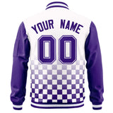 Custom Full-Zip Color Block College Jacket Stitched Letters Logo