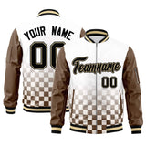 Custom Full-Zip Color Block Letterman Bomber Jacket Stitched Logo for Adult/Youth