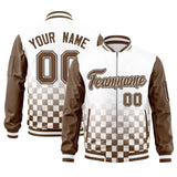 Custom Full-Zip Color Block College Jacket Stitched Letters Logo