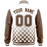 Custom Full-Zip Color Block College Jacket Stitched Letters Logo