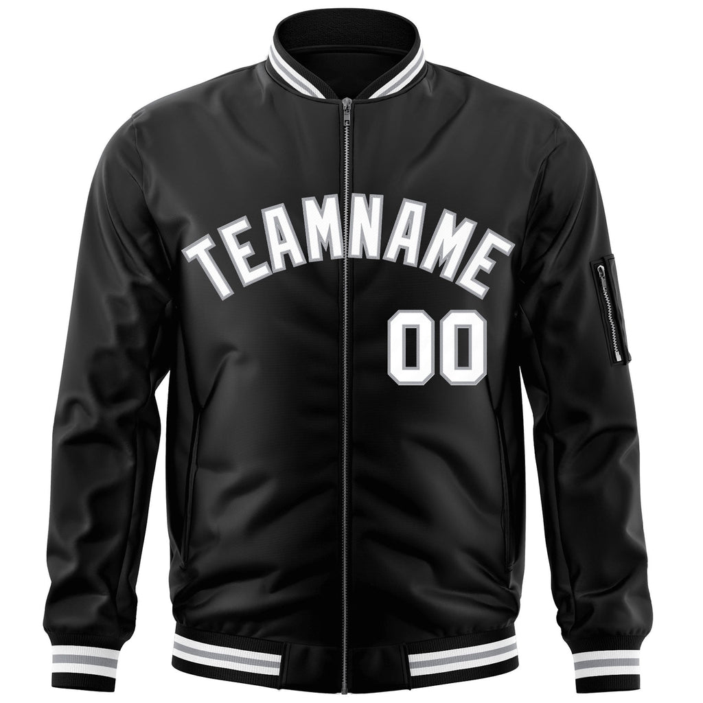 Custom Full-Zip Pure Letterman Jackets Stitched Letters Logo for Unisex