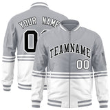 Custom Full-Zip Color Block Letterman Jackets Personalized Stitched Text Logo