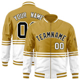 Custom Full-Zip Color Block Letterman Jackets Stitched Name Number Logo Big Size