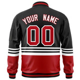 Custom Full-Zip Color Block Baseball Jackets Stitched Letters Logo Size S-6XL