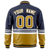 Custom Full-Zip Color Block College Jacket Stitched Letters Logo Size S-6XL