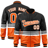 Custom Full-Zip Color Block Letterman Jacket Stitched Text Logo for Adult