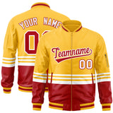 Custom Full-Zip Color Block College Jacket Stitched Letters Logo Size S-6XL