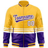 Custom Full-Zip Color Block Letterman Jacket Stitched Text Logo for Adult