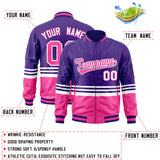 Custom Full-Zip Color Block Baseball Jacket Stitched Text Logo for Adult/Youth
