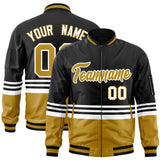 Custom Full-Zip Color Block Letterman Bomber Jacket Stitched Name Number Logo Unisex