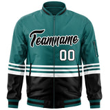 Custom Full-Zip Color Block Letterman Bomber Jacket Stitched Name Number Logo Unisex
