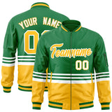 Custom Full-Zip Color Block Letterman Bomber Jacket Stitched Name Number Logo Unisex