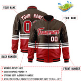Custom Full-Zip Color Block Letterman Bomber Jacket Stitched Name Number Logo Unisex