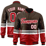 Custom Full-Zip Color Block Letterman Bomber Jacket Stitched Name Number Logo Unisex
