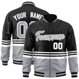 Custom Full-Zip Color Block Letterman Bomber Jacket Stitched Name Number Logo Unisex