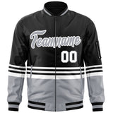 Custom Full-Zip Color Block Letterman Bomber Jacket Stitched Name Number Logo Unisex
