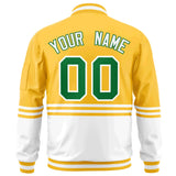 Custom Full-Zip Color Block Letterman Bomber Jacket Stitched Name Number Logo Unisex