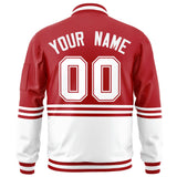 Custom Full-Zip Color Block Letterman Bomber Jacket Stitched Name Number Logo Unisex