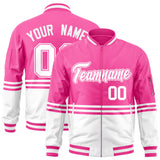 Custom Full-Zip Color Block Letterman Bomber Jacket Stitched Name Number Logo Unisex