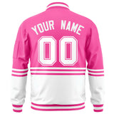Custom Full-Zip Color Block Letterman Bomber Jacket Stitched Name Number Logo Unisex