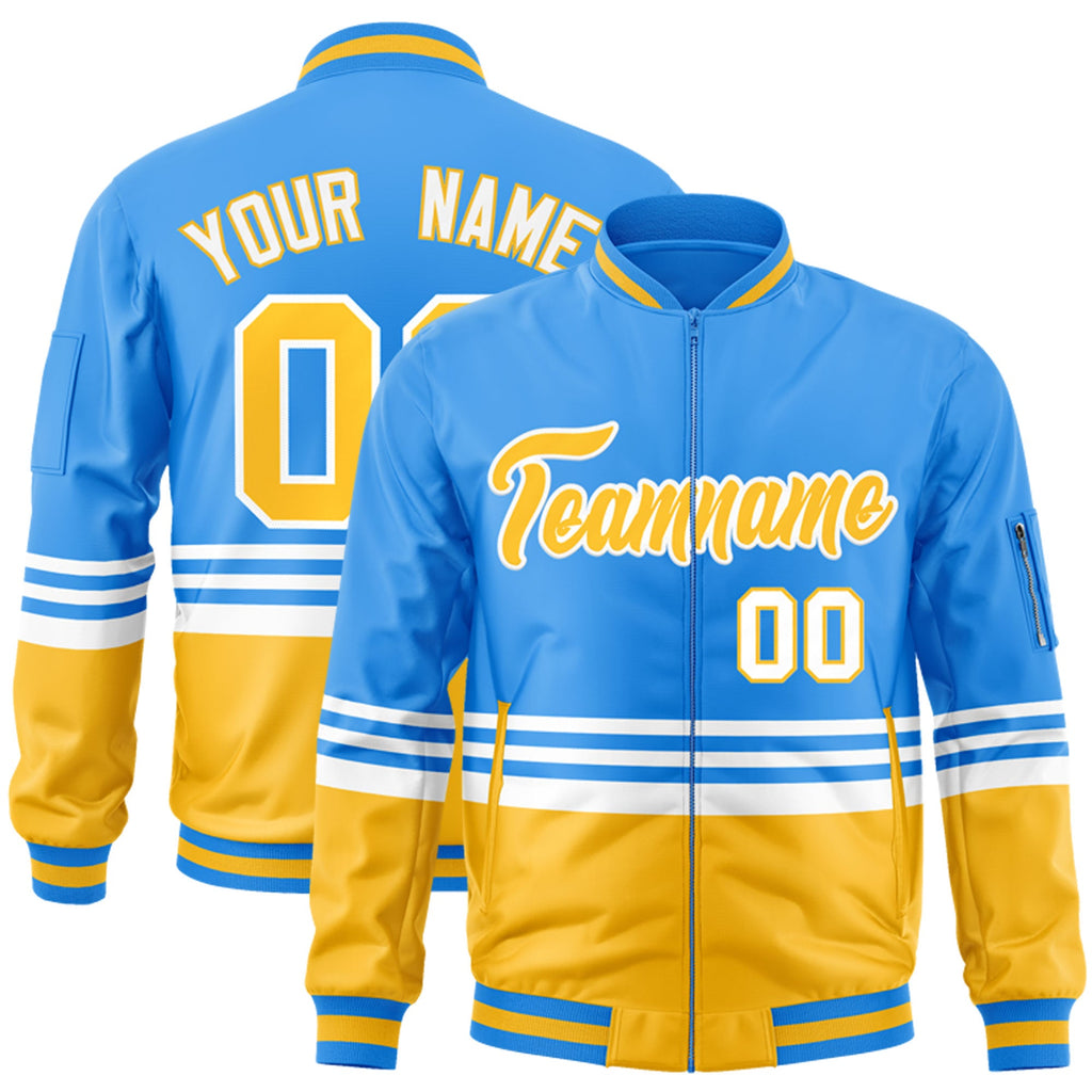 Custom Full-Zip Color Block College Jacket Stitched Text Logo for Adult